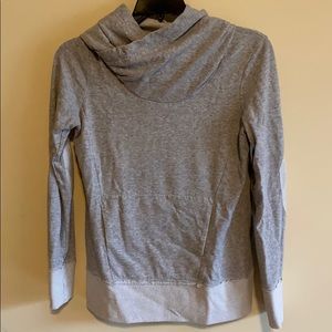 Hooded mock neck sweatshirt